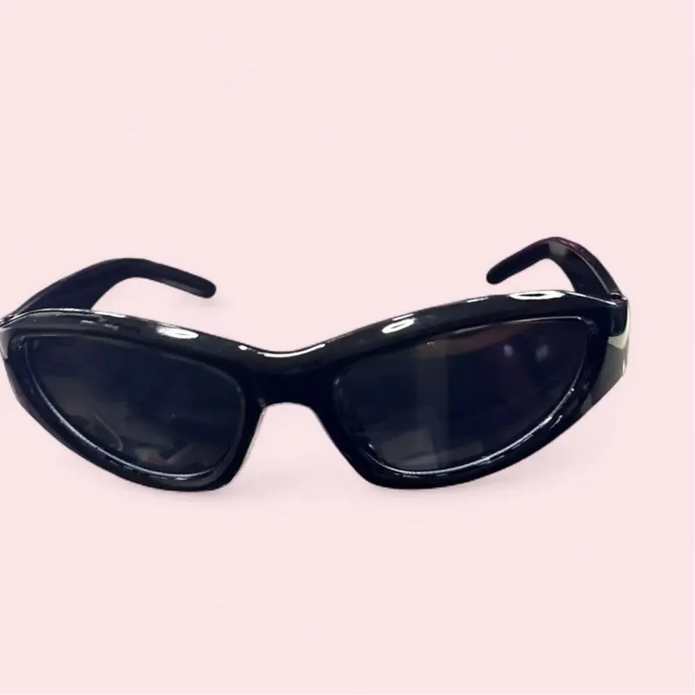 Black frame silver star sunglasses Cybergoth cyberpunk alt rave